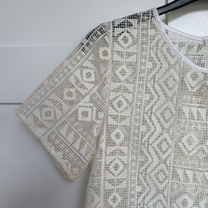 Lace Off-white Boxy Top